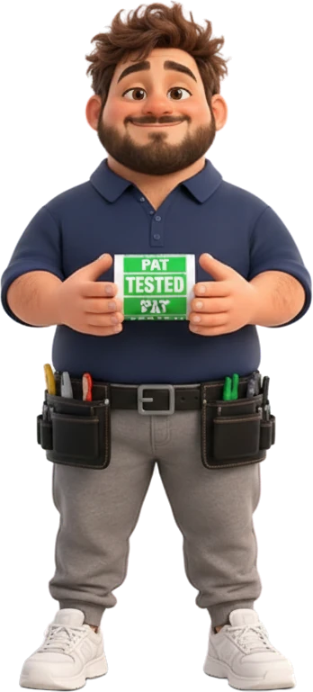 Benny with a roll of PAT tested labels