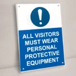 All Visitors Must Wear Personal Protective Equipment Sign