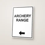 Archery Range and Left Arrow Sign