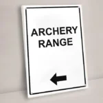 Archery Range and Left Arrow Sign
