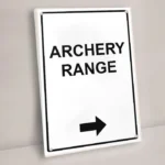 Archery Range and Right Arrow Sign