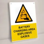 Battery Charging Area Explosive Gases Sign