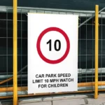 Car Park Speed Limit 10 mph Watch for Children Sign