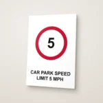 Car Park Speed Limit 5 mph Sign