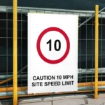 Caution 10 mph Site Speed Limit Sign