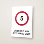Caution 5 mph Site Speed Limit Sign