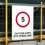 Caution 5 mph Site Speed Limit Sign