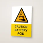 Caution Battery Acid Sign