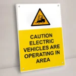 Caution Electric Vehicles Are Operating in Area Sign