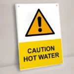 Caution Hot Water Sign