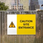 Caution Site Entrance Sign