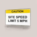 Caution Site Speed Limit 5 mph Site Banner