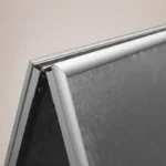 A-Frame Pavement Sign Frame Only: Close up of the aluminium A frame snap frame and hinge