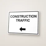 Construction Traffic Arrow Left Sign