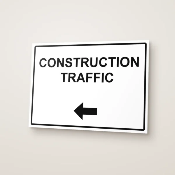 Construction Traffic Arrow Left Sign