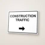 Construction Traffic Arrow Right Sign