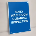 Daily Washroom Cleaning Inspection Sign