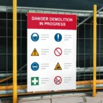 Danger Demolition in Progress Sign