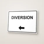 Diversion Arrow Left Sign