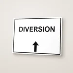 Diversion Arrow Up Sign