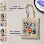 DTF Transfers: DTF transfer pressed onto a tote bag