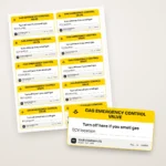 Emergency Control Valve Labels