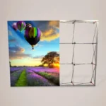 Pop Up Display Replacement Graphics: Fabric pop up display showing the graphic and the folding frame