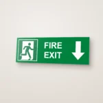 Fire Exit Running Man Arrow Down (HTM 65) Sign