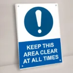 Keep This Area Clear at All Times Sign