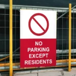 No Parking Except Residents Sign