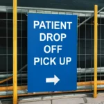 Patient Drop Off Pick Up Right Arrow Sign