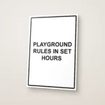 Playground Rules in Set Hours Sign