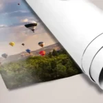 Wedding Stage Backdrops: Printed banner partly rolled up, showing the print quality