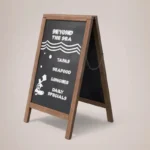 Printed Chalk Boards: Printed chalkboard A board menu for a seafood cafe