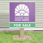 Correx Boards: Printed Correx for sale sign on a post