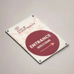 Office Signs: Printed Dibond entrance sign on a wall