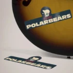 Custom Vinyl Stickers: Printed die cut sticker on a guitar