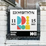 A0 Poster Printing: Printed exhibition poster on a street railing