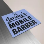 Car Door Magnetic Signs: Printed magnetic sign on a steel panel