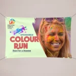 Festival Banners: Printed mesh banner for a charity colour run