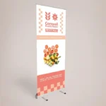Roller Banner 850mm x 2000mm: Printed roller banner, front view