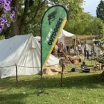 Teardrop Flags: Printed teardrop flag at an outdoor event