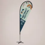 Teardrop Flags: Printed teardrop flag on a cross base