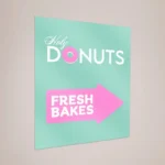 50cm Vinyl Stickers: Printed vinyl sticker on a glass panel