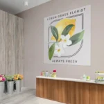 1m Vinyl Stickers: Printed wall vinyl in a shop