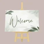 Wedding Welcome Sign Boards: Printed welcome sign on an easel
