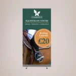 Roller Banner 1500mm x 2000mm: Printed wide roller banner for an equestrian centre