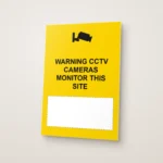 Warning CCTV Cameras Monitor This Site Write-On Sign: Warning CCTV Cameras Monitor This Site Write On Sign printed on a rigid sign board