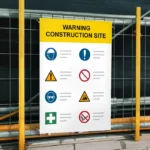 Warning Construction Site Sign