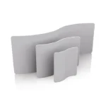 Wave Stretch Fabric Display Wall: Wave shaped stretch fabric display walls
